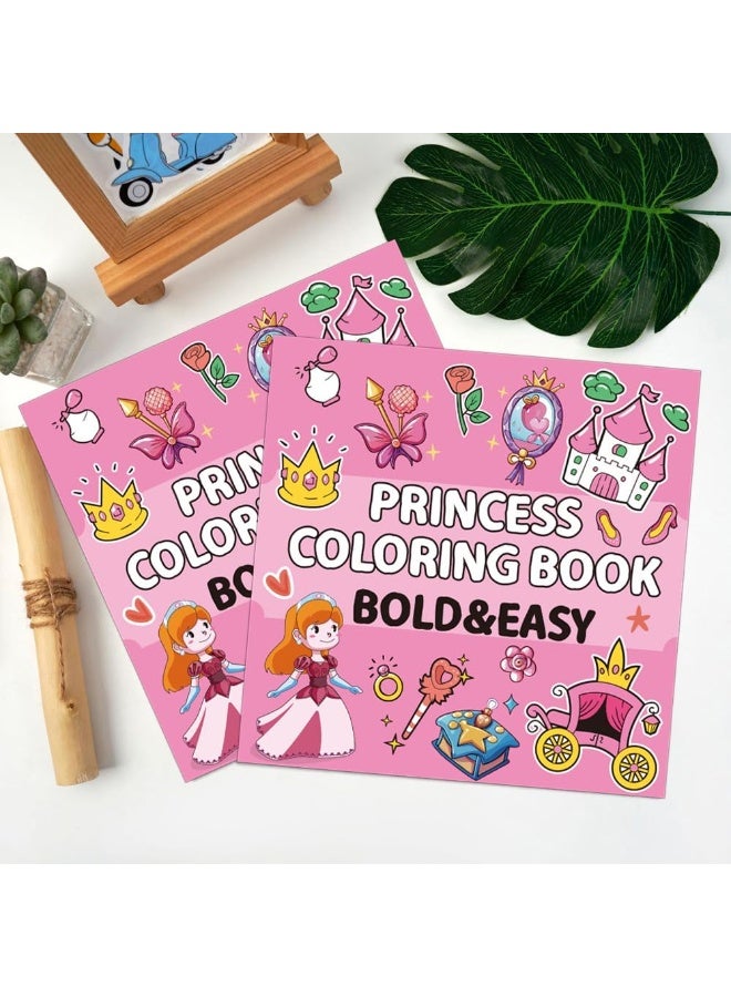 Capstro Bold & Easy Coloring Book for Kids – Cute, Simple Designs for Relaxing Creative Play | Large Illustration Art Book for Children – Princess Theme - Image 1